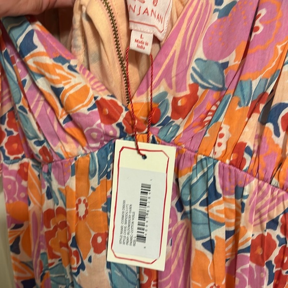 Banjanan NWT Cosmos Bloomsbury Dawn 100% Cotton Maxi Dress L - Picture 3 of 6